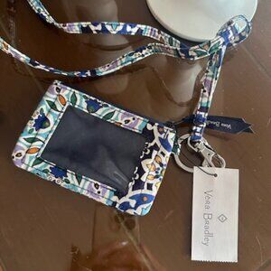 New With Tags - Vera Bradley Zip ID and Lanyard, Lisbon Medallion Cool